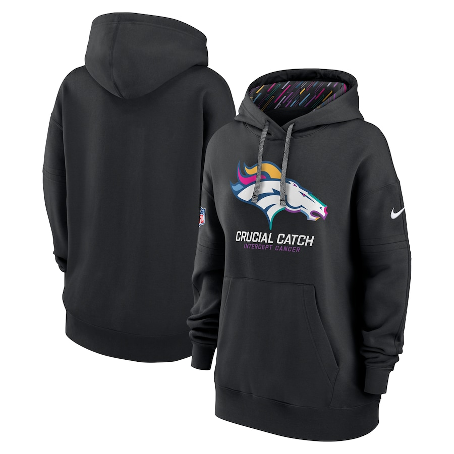 Women Denver Broncos Black 2024 Nike NFL hoodie 2->nfl t-shirts->Sports Accessory